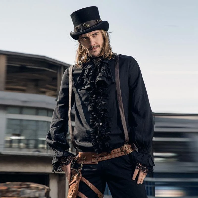 Steampunk gekräuseltes Hemd mit Krawatte