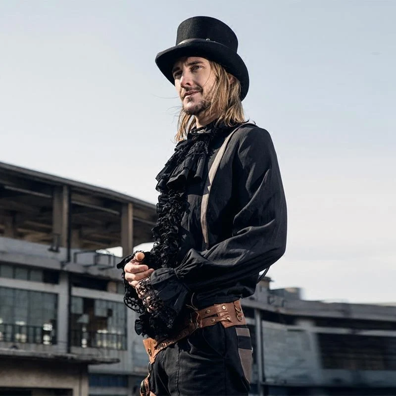 Steampunk gekräuseltes Hemd mit Krawatte