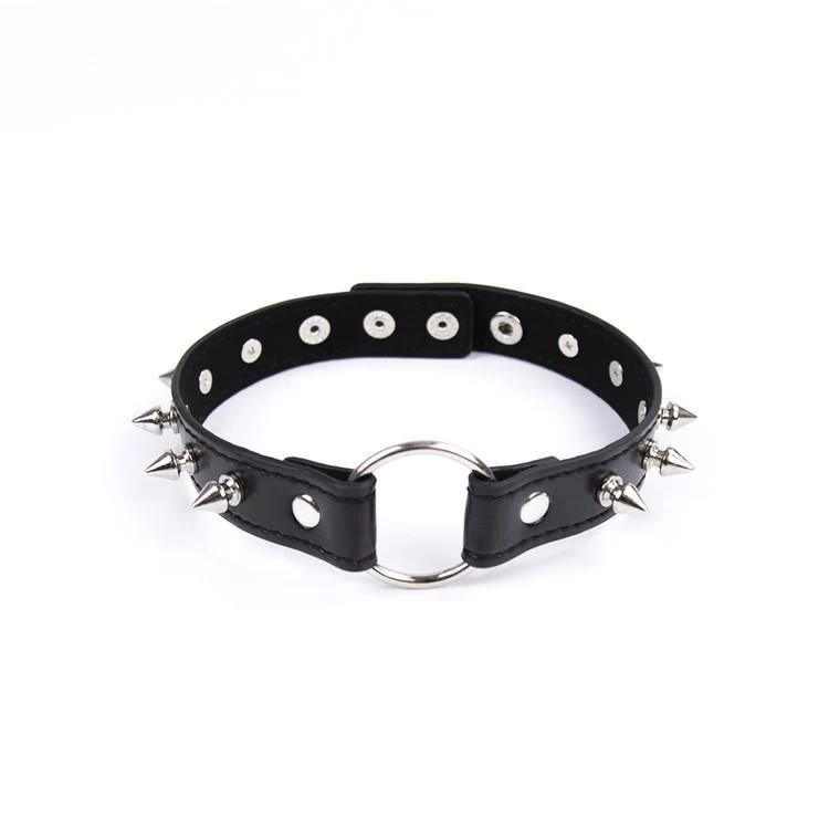 Damen Punk O-Ring Choker mit Niet