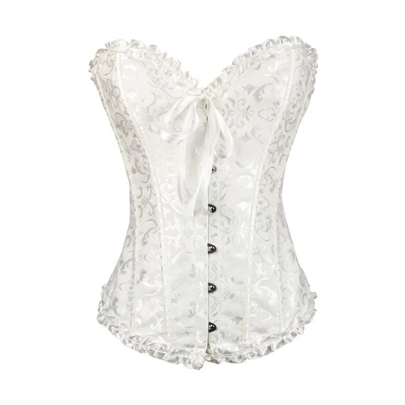 Damen Gothic Schnür Jacquard Overbust Korsetts