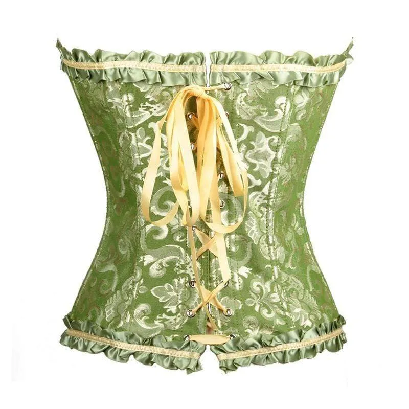 Damen Gothic Schnür Jacquard Overbust Korsetts