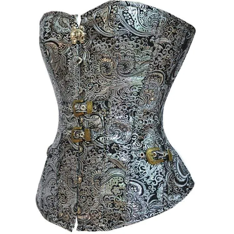 Frauen Gothic Jacquard Overbust Korsetts
