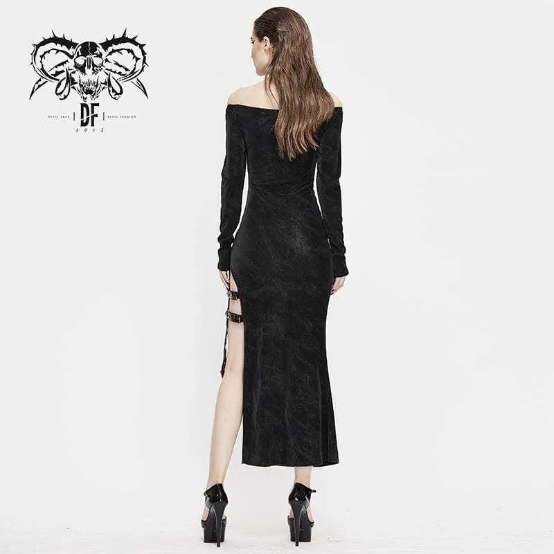 Damen Gothic Schnürung mit unregelmäßigen Neckholder-Kleidern