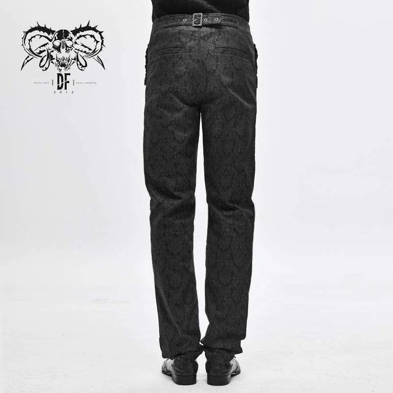 Herren Gothic Chinese Button Jacquard Pants