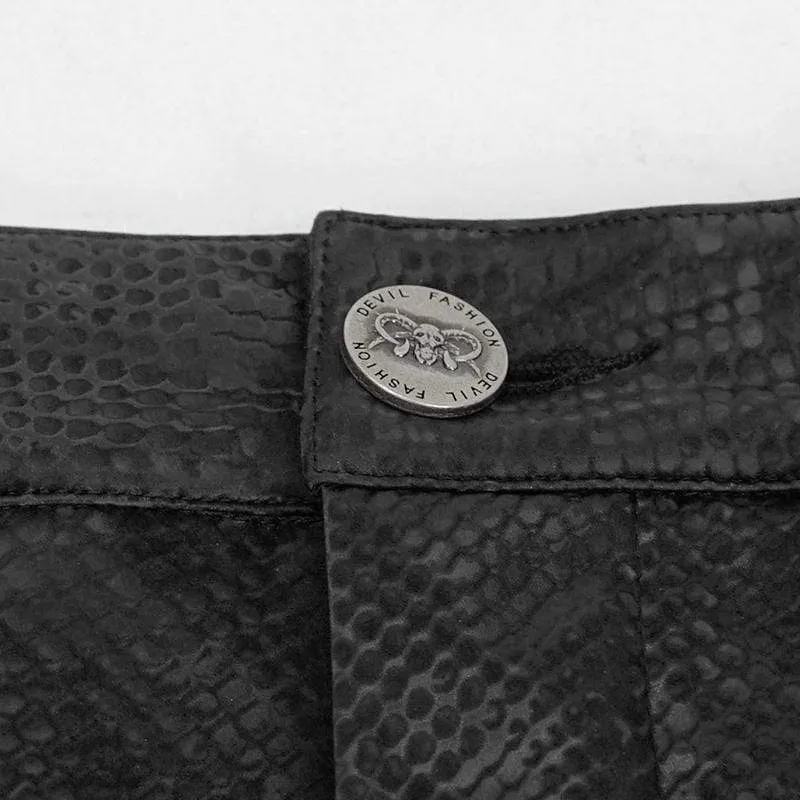 Damen Gothic Black Snakeskin Short Röcke