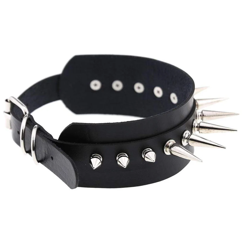 Damen Punk Long Rivets Halsreifen