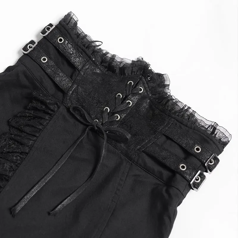 Frauen Goth Tulip Asymmetrischer Rock