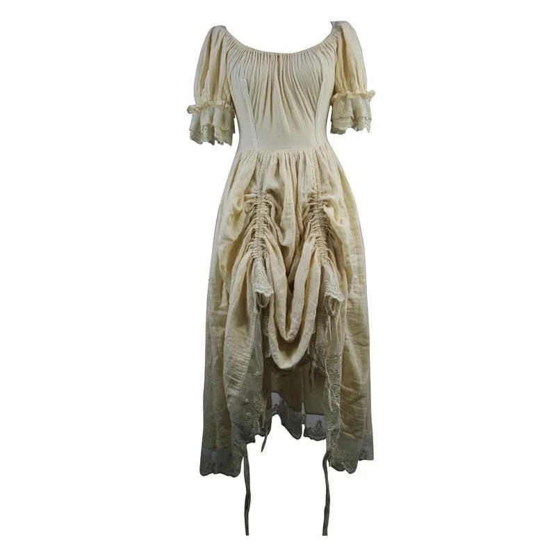 Damen Vintage Goth Kurzarm Kleid