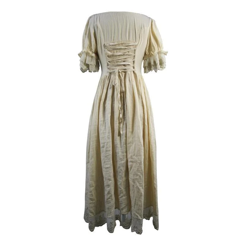 Damen Vintage Goth Kurzarm Kleid