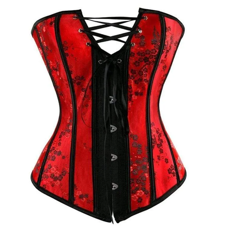 Frauen Gothic Floral Strappy Overbust Korsetts