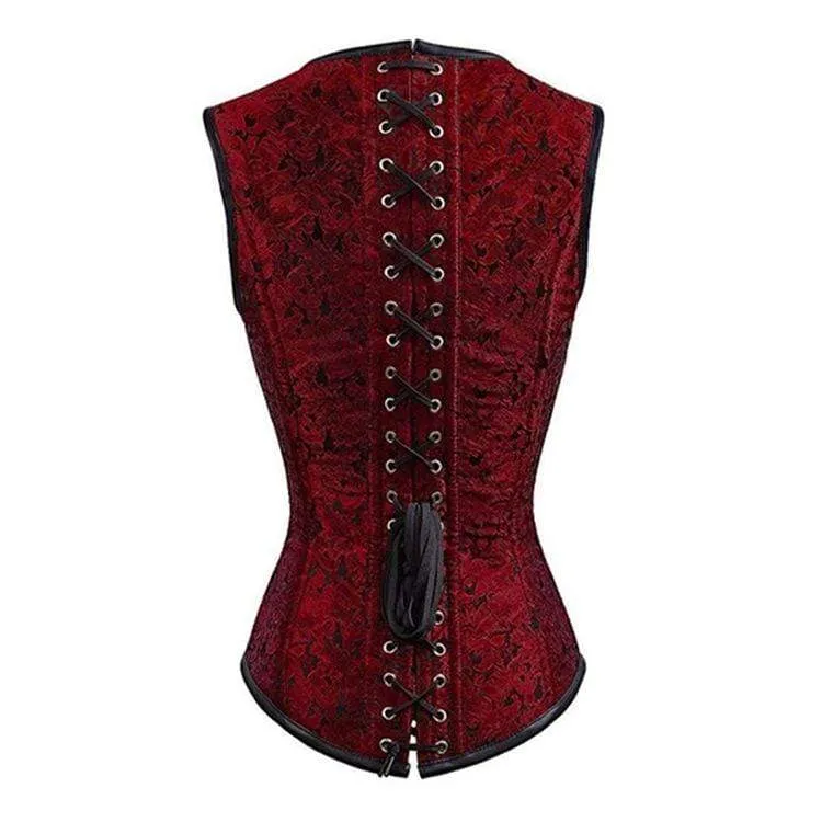 Damen Gothic Floral 12-Stahlknochen Overbust Korsetts