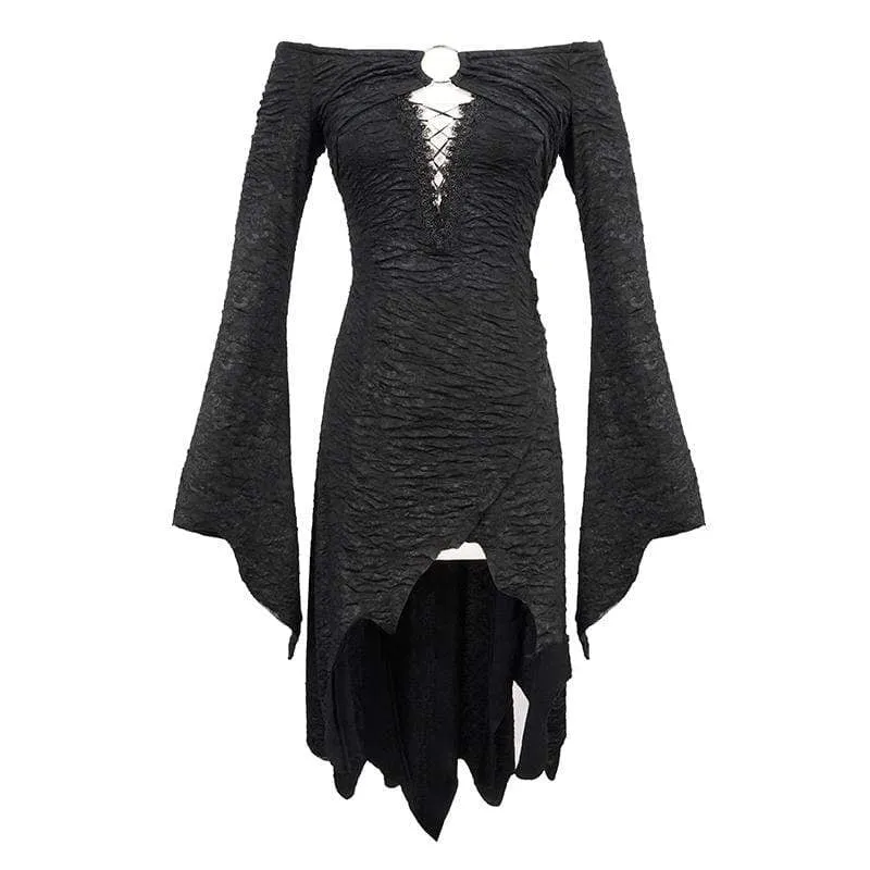 Gothic Off-Shoulder Ripped Irregular Dresses für Damen