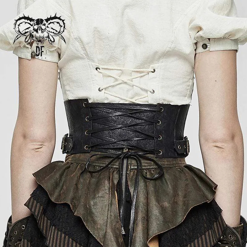 Frauen Punk Floral Schnürung Underbust Korsetts