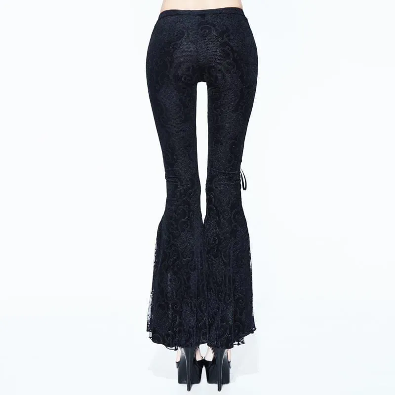 Damen Goth Lace Rüschen Hose