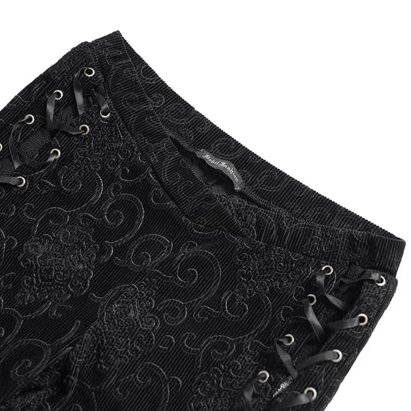 Damen Goth Lace Rüschen Hose