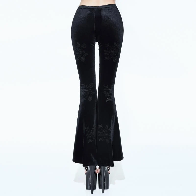 Damen Velour & Lace Gothic Leggings