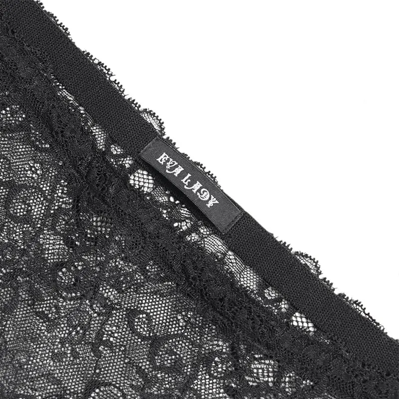 Damen Gothic Flared All-Lace Hosen