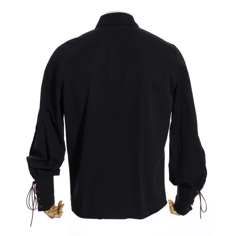 Herren Vintage Punk Shirt mit anhängendem Jabot