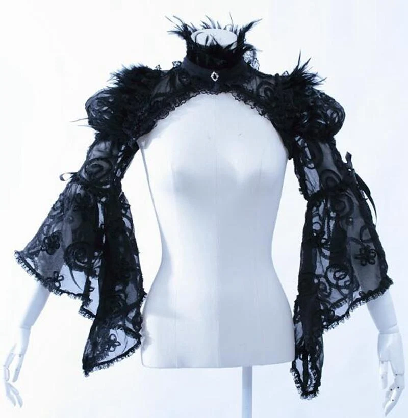 Damen Vintage Cape aus feiner Spitze