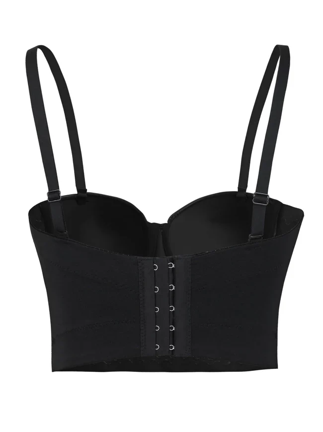 Damen Steampunk Nieten Nieten Perlen Clubwear Bustier Crop Top BH