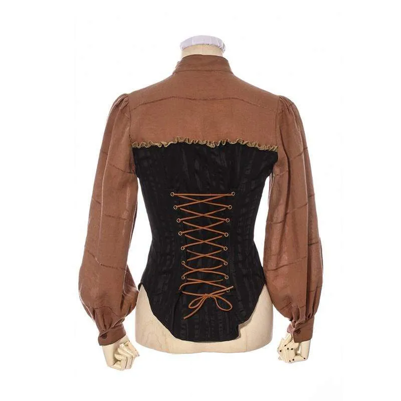 Abgerundetes unteres Oberteil im Vintage-Stil für Damen