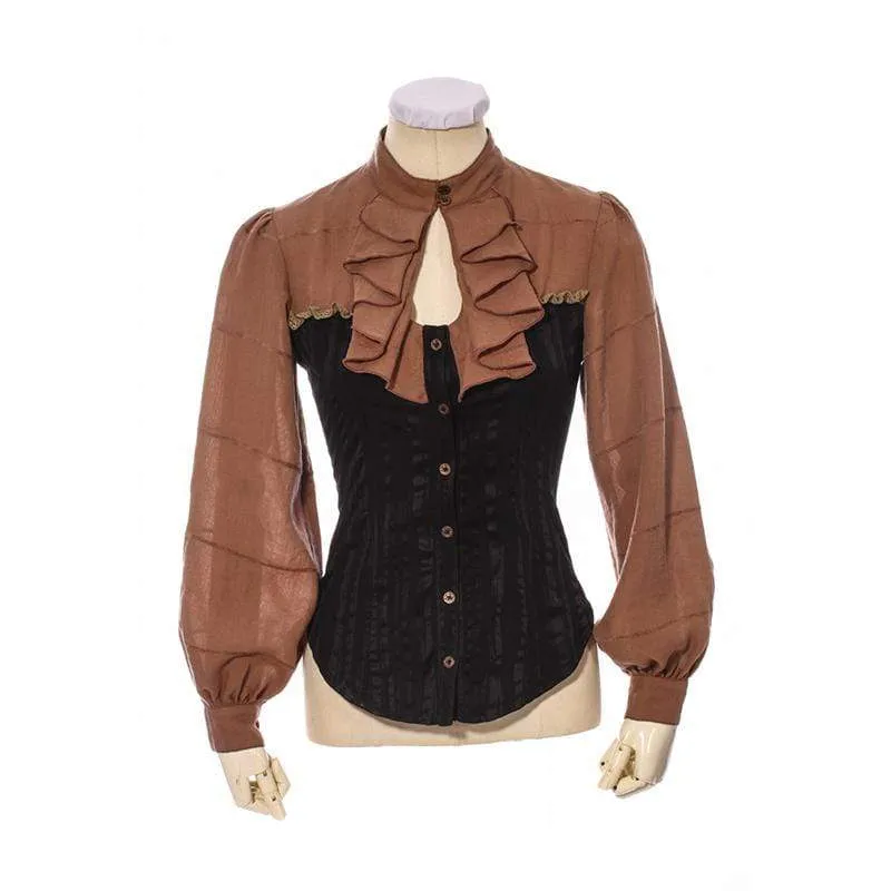 Abgerundetes unteres Oberteil im Vintage-Stil für Damen