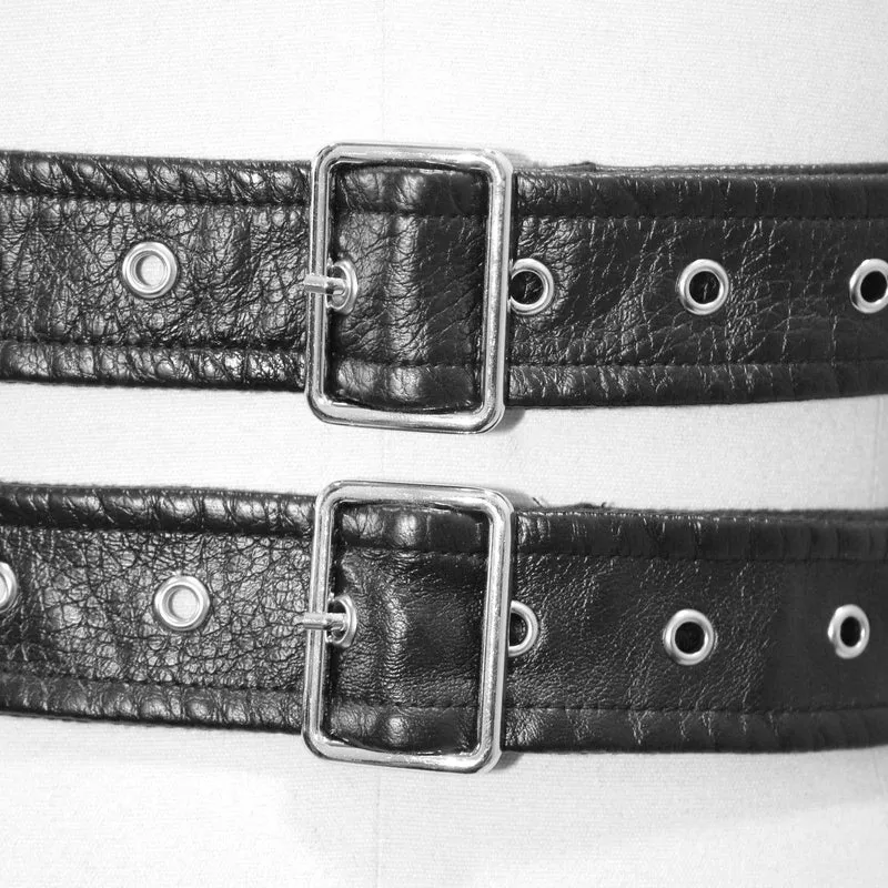 Damen Gothic Punk PU Leder Taschengeschirr