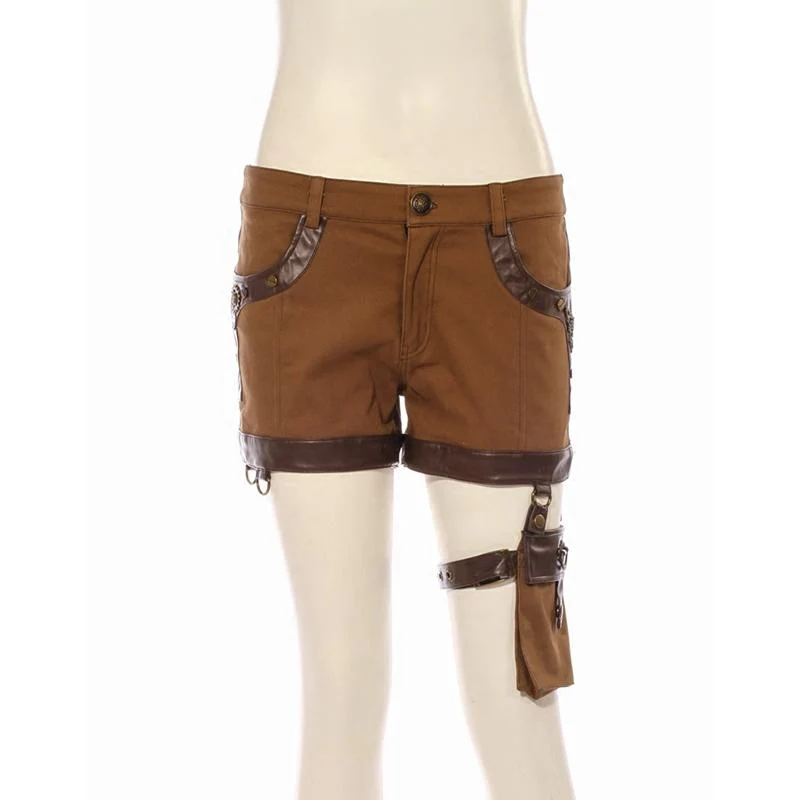 Frauen Steampunk Shorts mit Oberschenkeltasche