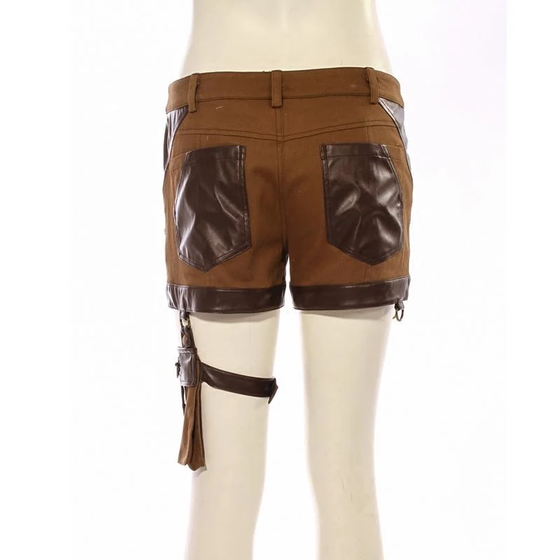 Frauen Steampunk Shorts mit Oberschenkeltasche