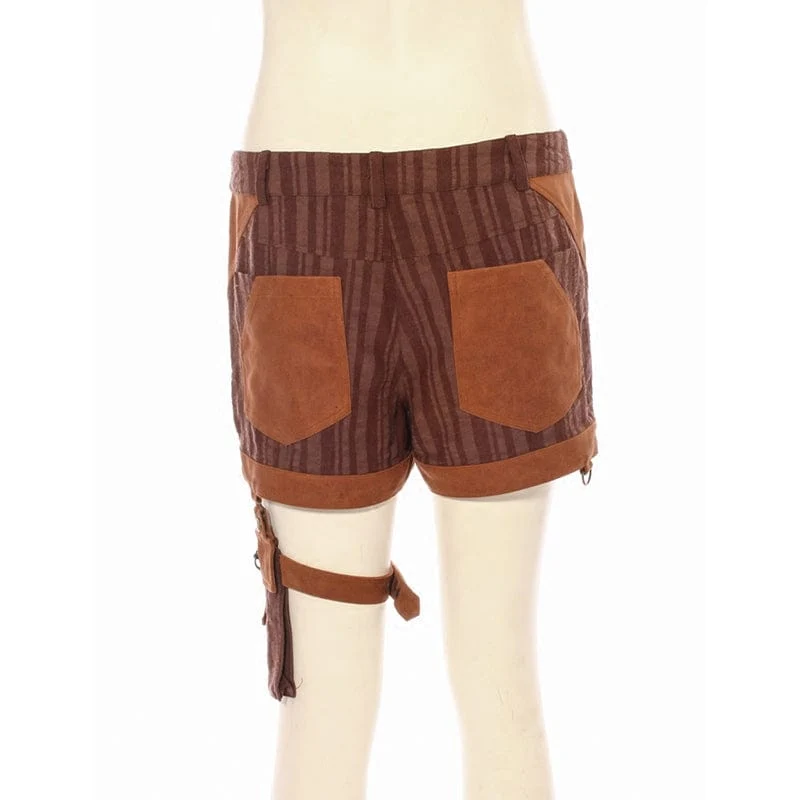 Frauen Steampunk Shorts mit Oberschenkeltasche