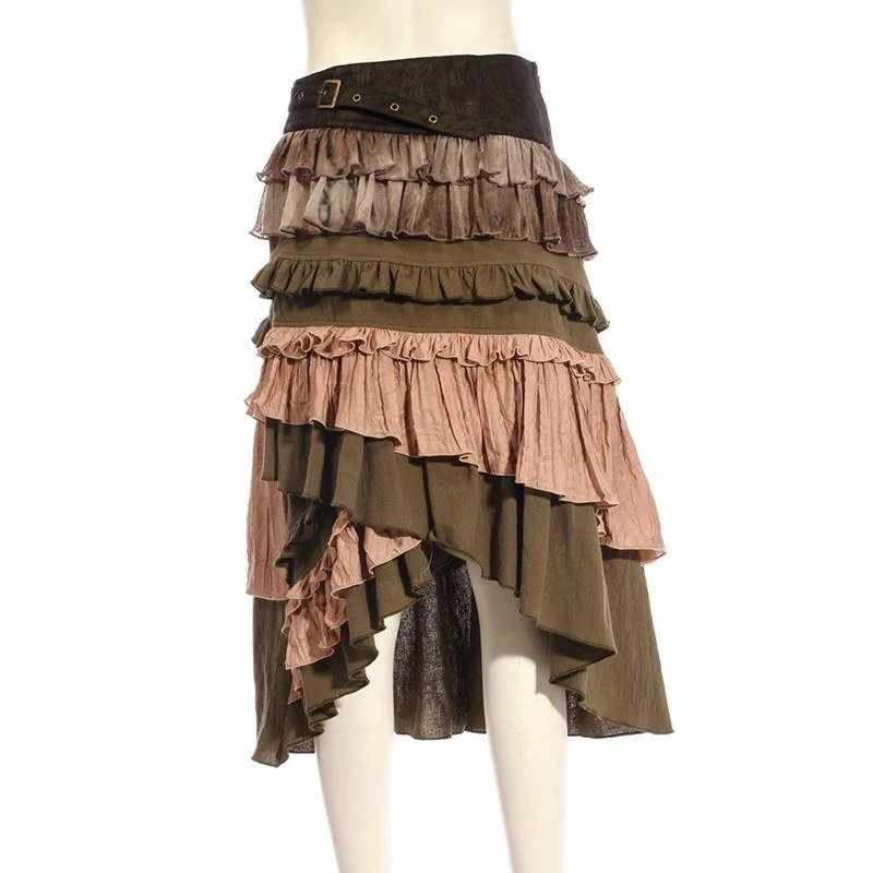Mehrfarbiger mehrschichtiger Steampunk-Rock für Damen