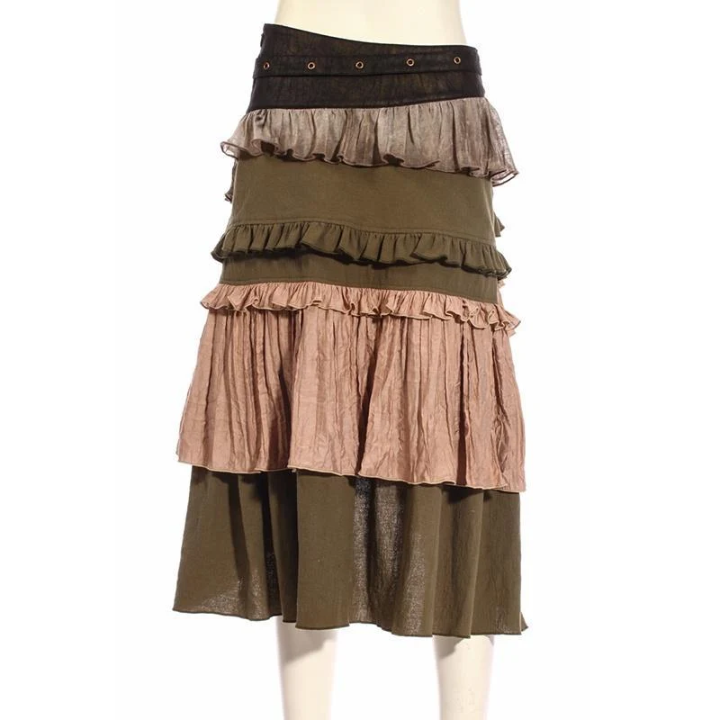 Mehrfarbiger mehrschichtiger Steampunk-Rock für Damen