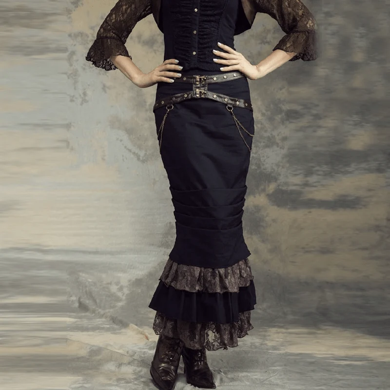 Frauen Steampunk Meerjungfrau Rock