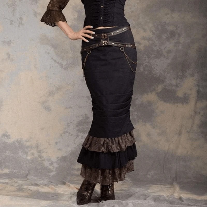 Frauen Steampunk Meerjungfrau Rock