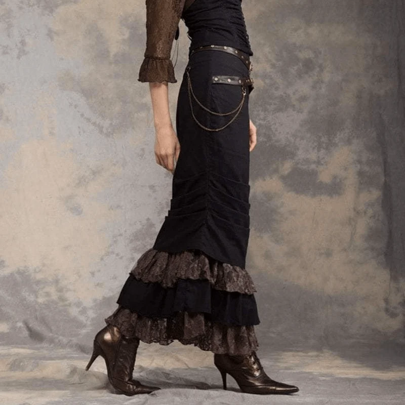 Frauen Steampunk Meerjungfrau Rock