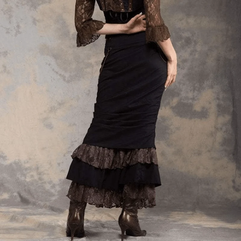 Frauen Steampunk Meerjungfrau Rock