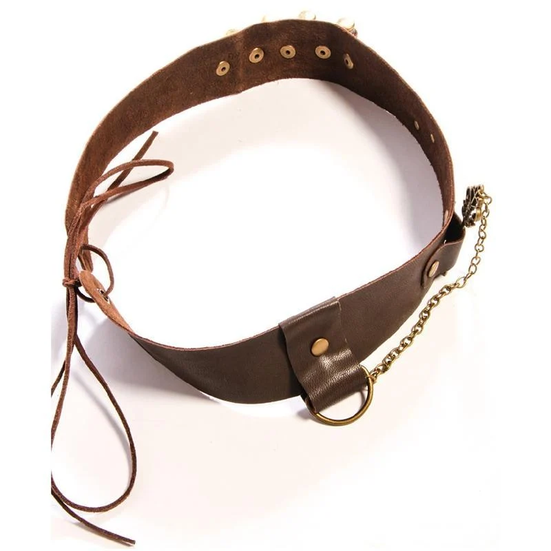 Herren-Steampunk-Bullet-Lederhutbekleidung