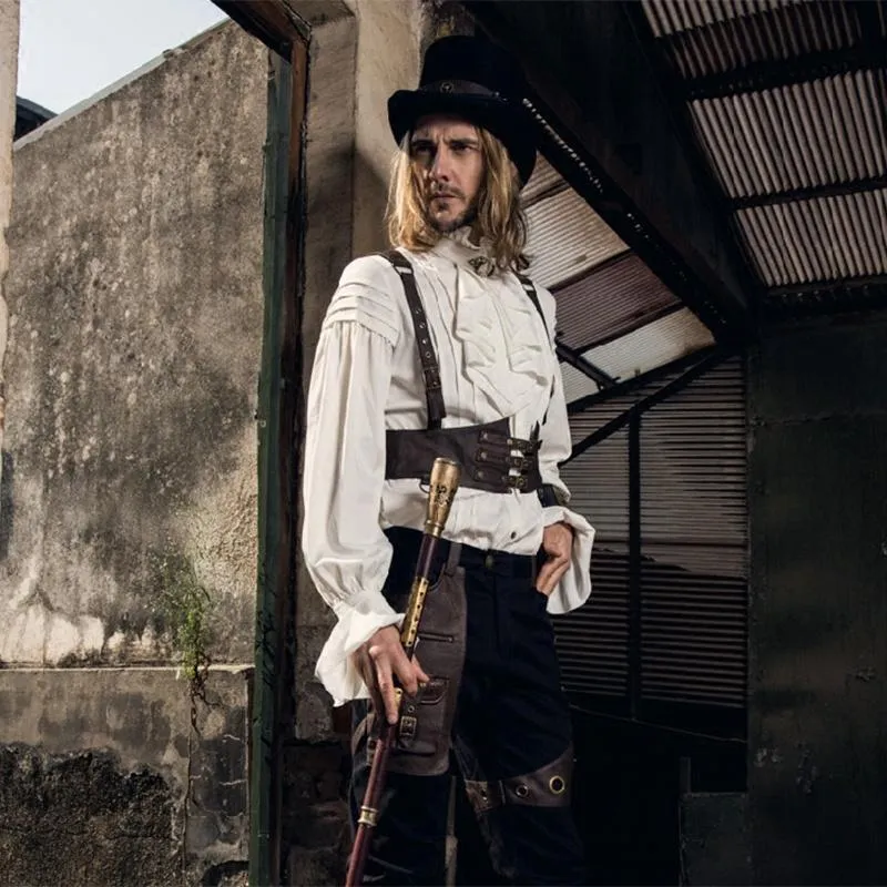 Herren-Steampunk-Auffanggurt aus Kunstleder