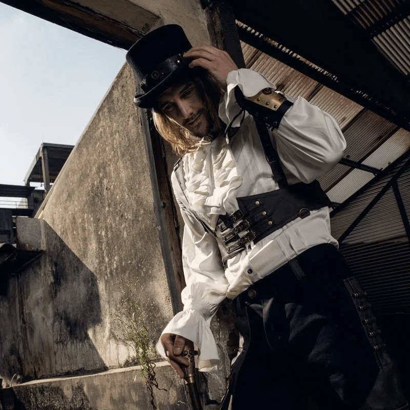 Herren-Steampunk-Auffanggurt aus Kunstleder