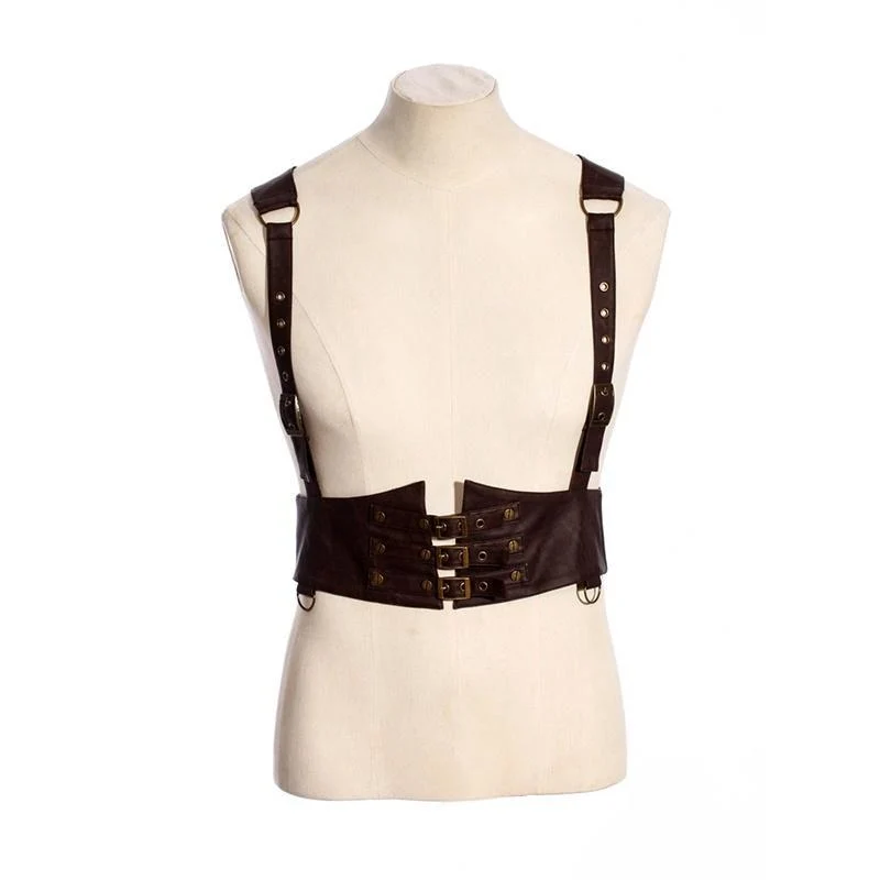 Herren-Steampunk-Auffanggurt aus Kunstleder