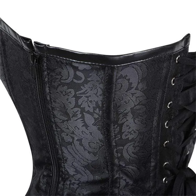 Damen Gothic Side Zipper Neckholder Top Korsetts