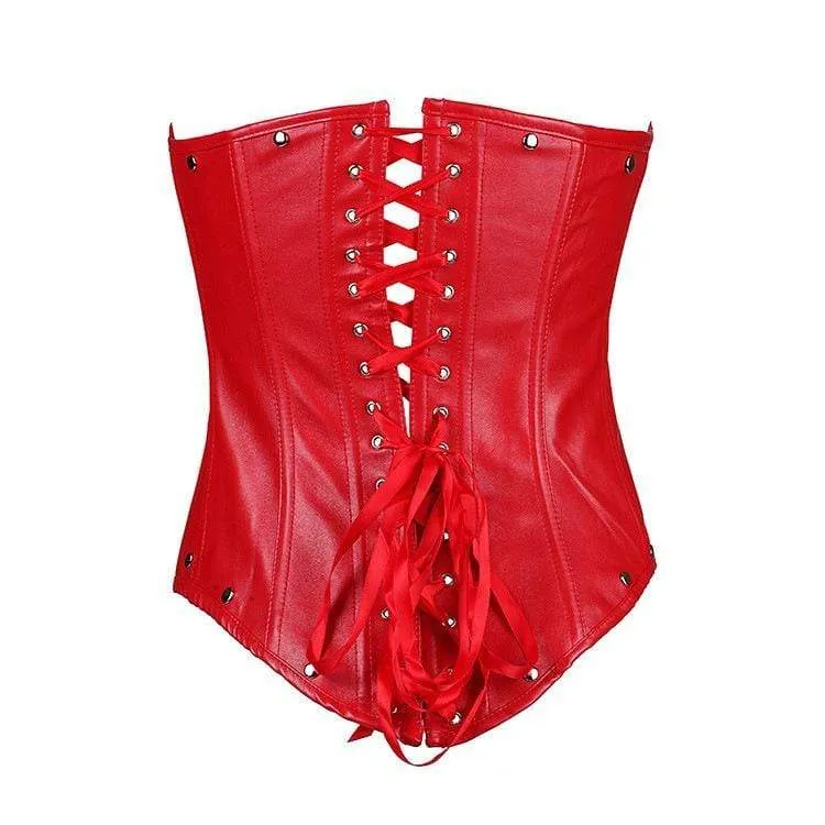Damen Gothic Nieten Halfter Top Underbust Korsetts mit T-Rücken