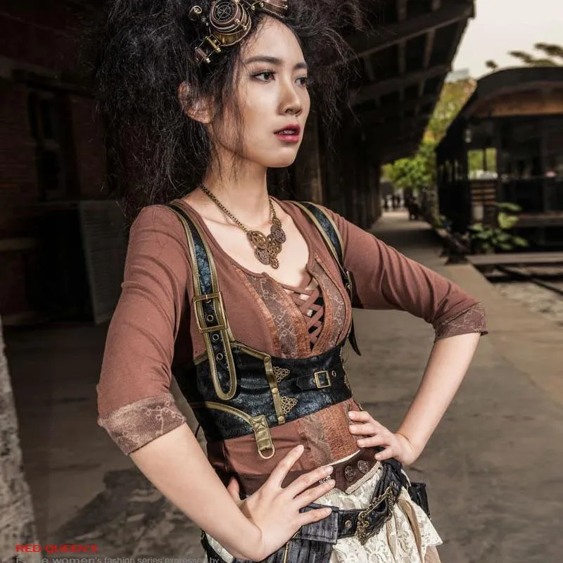 Gothic Lace und Buckle Bustier