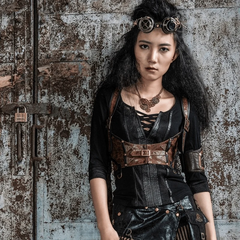 Gothic Lace und Buckle Bustier