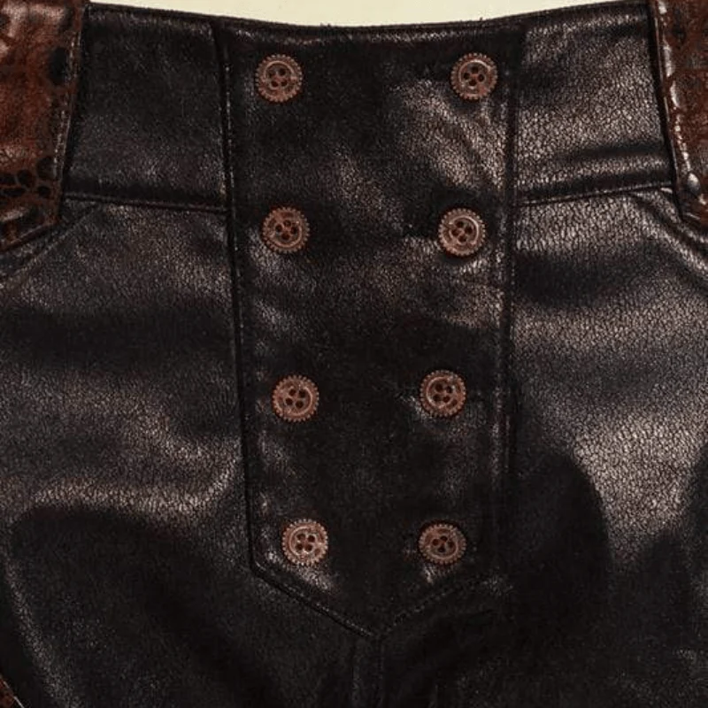 Damen Steampunk Leder & Lace Shorts