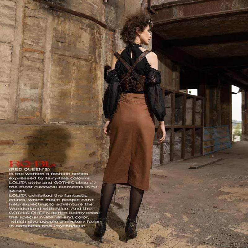 Damen Lederlook Steampunk Straight Rock