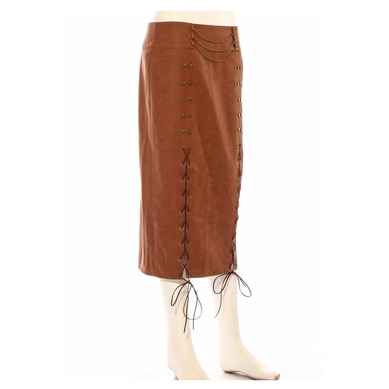 Damen Lederlook Steampunk Straight Rock