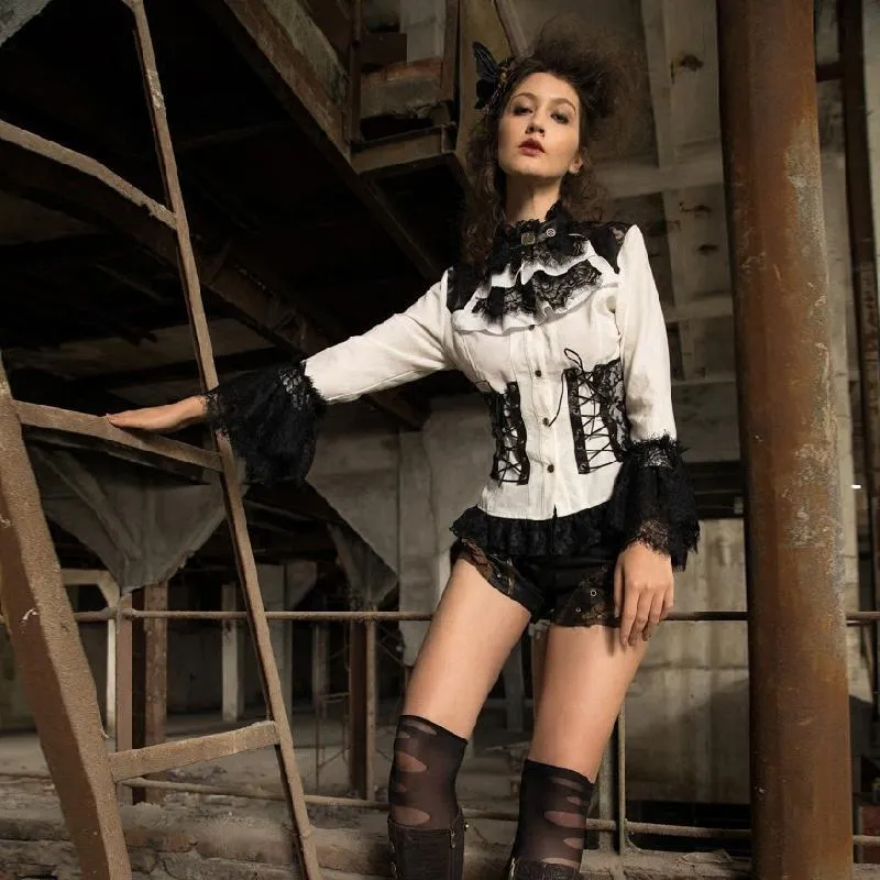Hochdetailliertes Steampunk-Kurzoberteil für Damen