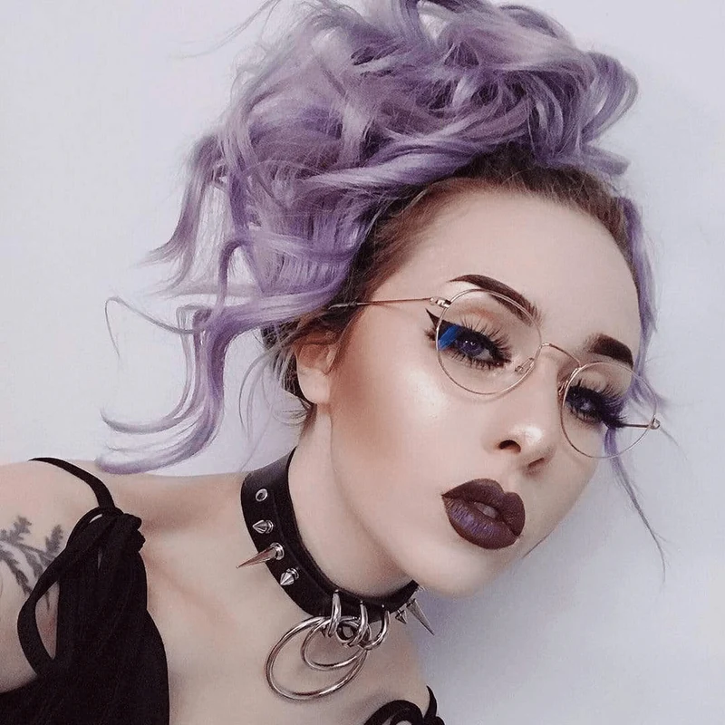 Frauen Goth O-Ring Nieten Kunstleder Choker