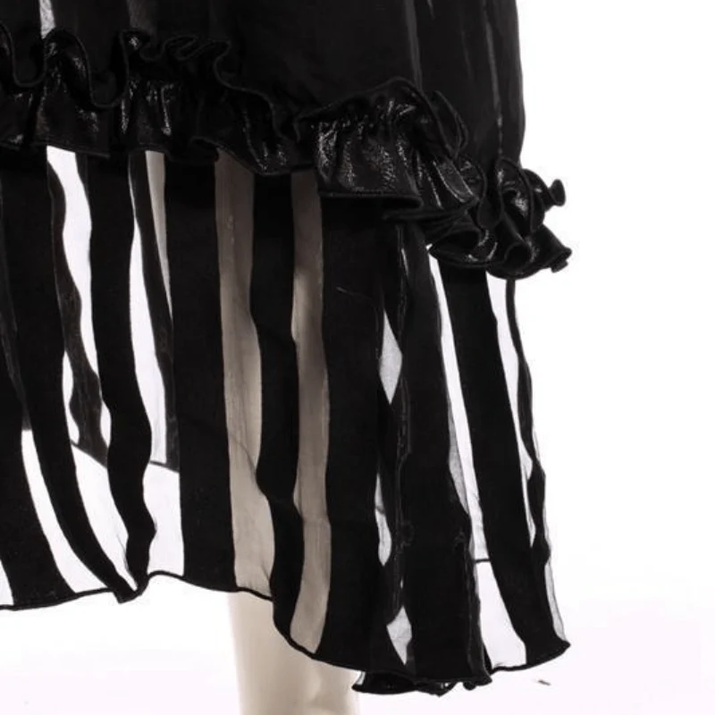 Abgestufter Damen-Rock aus Kunstleder und Steampunk-Netz